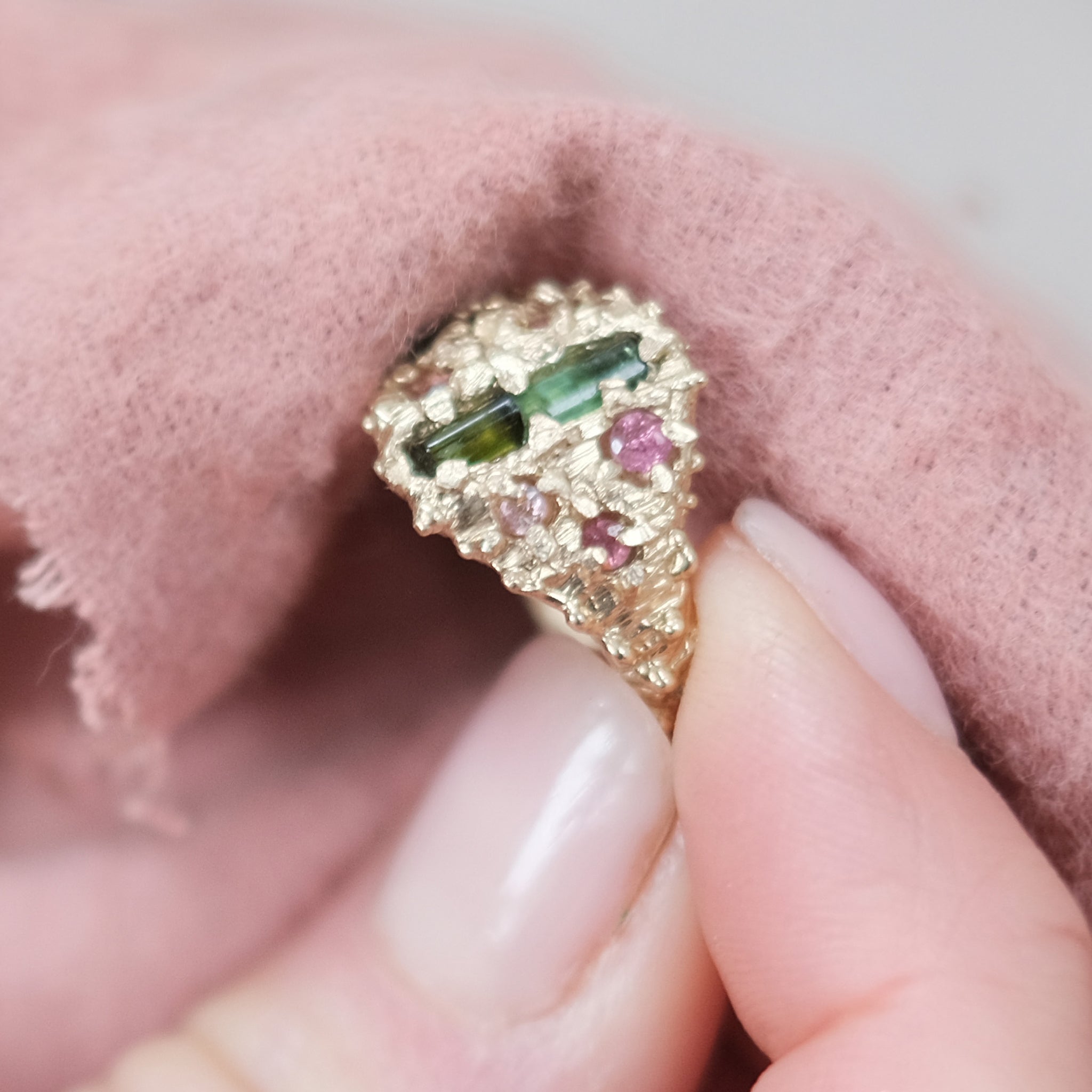The Nella Ring Set with Tourmaline Stones